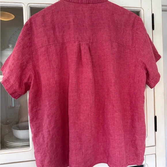 Eileen Fisher beautifully designed and made button-front linen shirt. $145 new. - Picture 3 of 7